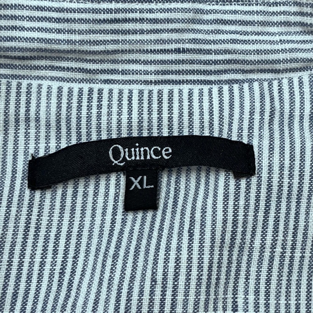 Quince 100% EuropeaLinen Button Front Midi Dress XL Short Sleeven Pockets - Picture 3 of 7
